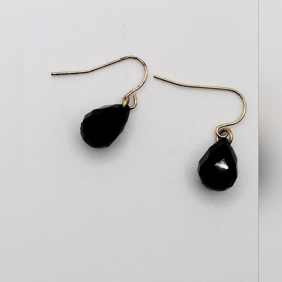 Fashion Simple Elegant Black Bead with Diamond Cuts Dangle Drop Earrings - Picture 3 of 3